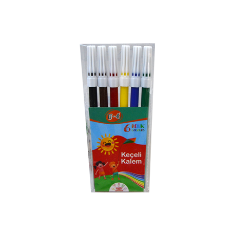 U4 6 renk keçeli kalem